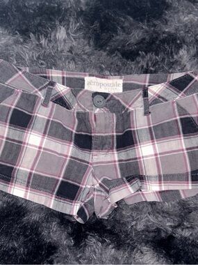 Aeropostale Gray Plaid Women's Bike Shorts